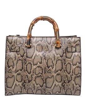 Borsa tote con stampa pitone con logo