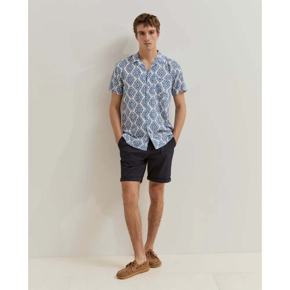 Camisa de manga corta estampada de hombre - Lion of Porches - FashionsVida