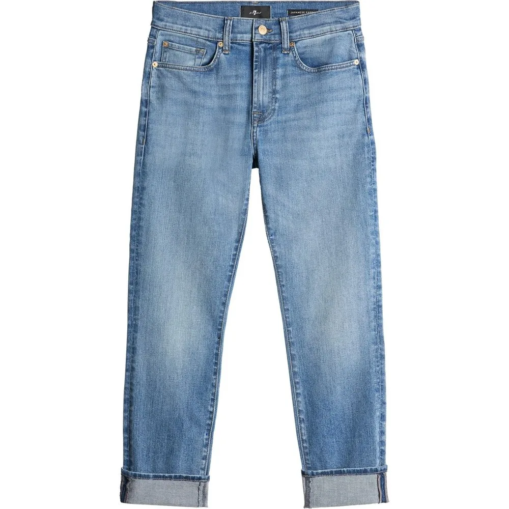 Vaqueros pitillo de mujer relaxed skinny de tiro medio - 7 For All Mankind - FashionsVida
