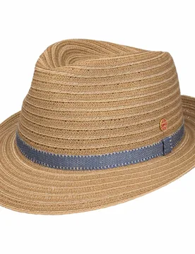 Maleo Braided Straw Trilby Hat by - nature - Size: L (58-59 cm) - Mayser - FashionsVida
