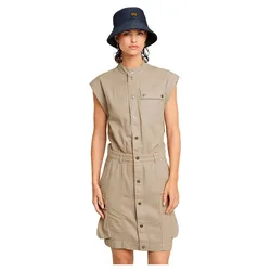 Robe à Manches Courtes Pocket Vintage Khaki Gd M