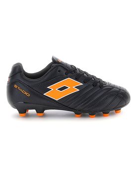 Scarpe calcio nere con tacchetti arancioni STADIO 705 FG JR 38