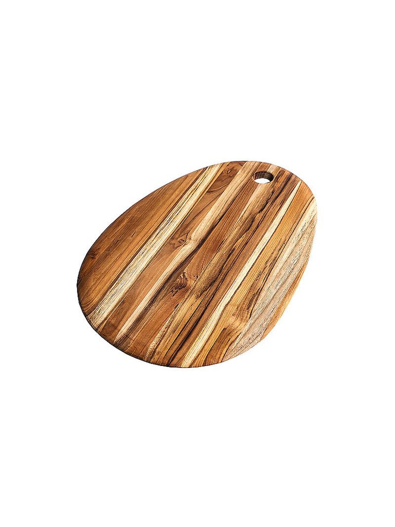 Tabla de cortar ELEGANT ovalada 41x27cm madera de teca marrón