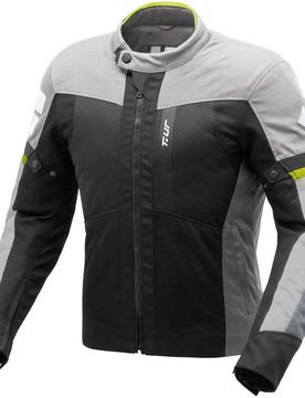 Giubbotto Moto Estivo Traforato T-ur ETNA Nero Grigio Chiaro taglia 3X