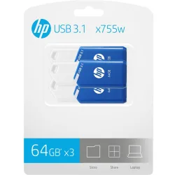 Pack de tres pendrives x755w, 64 GB, USB 3.1