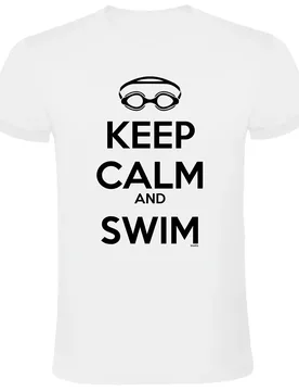 Keep Calm And Swim Short Sleeve T-shirt White L Men - Kruskis - FashionsVida