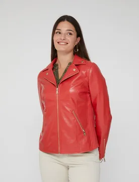 Cazadora de mujer biker efecto piel - October - FashionsVida
