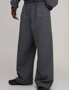 Men's Extreme Parachute Check NylonTrouser Black Size Medium Black M - boohooMAN - FashionsVida