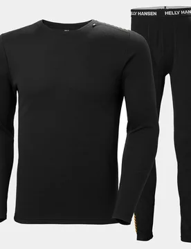 Men's HH® Merino Midweight Base Layer Set Black 2XL - Black - Male - Helly Hansen - FashionsVida
