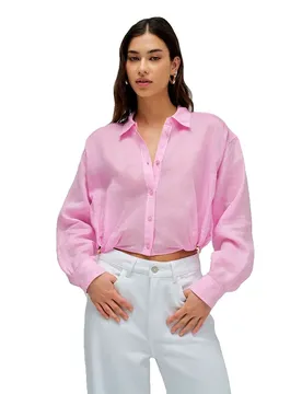 Camicia A Maniche Lunghe 21012028 Cropped Pink S
