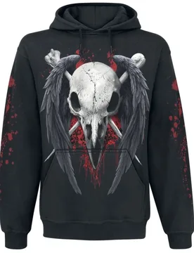 Kapuzenpullover - Death Raven Hoodie - L bis XL - für Männer - Größe XL - schwarz - Männer - male - Spiral - FashionsVida