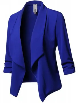 Office Women Solid Color Slim-Fit Blazer Lapel Open Front Short Suit Jacket Women's Blazer Formal Office Lady Plus Size Coats - Aliexpress - FashionsVida