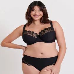 Women's Emilie Deco Full Cup Side Support Bra in Black Size: 42G - Black - Size: 42G