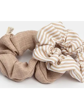 Pack coleteros scrunchies liso+rayas - Siena - FashionsVida