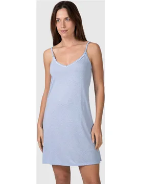 Camisón corto de mujer de tirantes con microestampado - Massana - FashionsVida