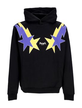 Felpa Leggera Cappuccio Uomo Starry Lightning Hoodie Black/yellow/purple