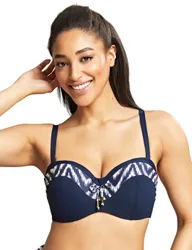 Womens Oceana Strapless Bikini Top - Blue Polyamide - Size 36d