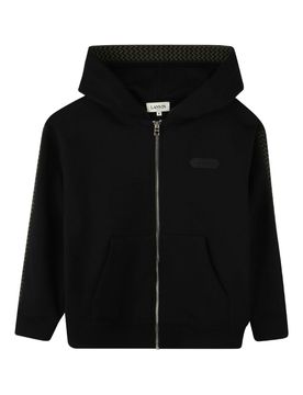 Front Zip Fastening Sweatshirt with Kangaroo Pocket for Boys