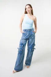 Blue Asymmetric Top - Blue - Size: M