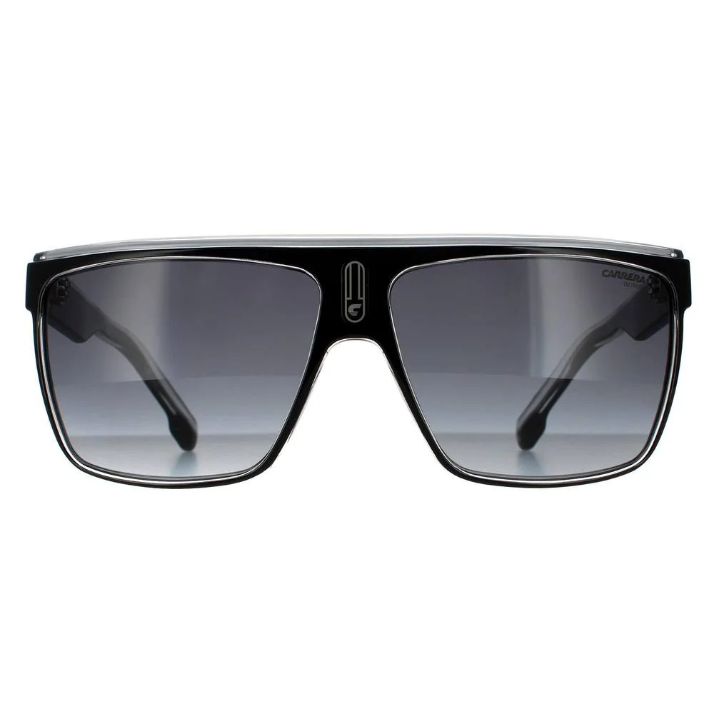 Unisex Shield Black White Dark Grey Gradient Sunglasses - Black - Size: One Size - Carrera - FashionsVida