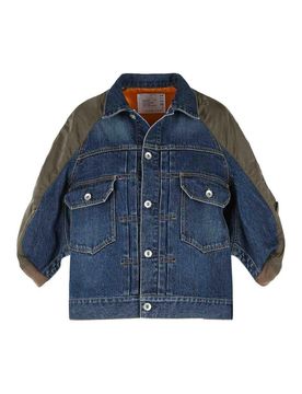 Sacai Giacca in denim di cotone blu