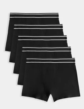 Pack Cotton with Stretch Trunks (5-16 Yrs) Black male - M&S - FashionsVida