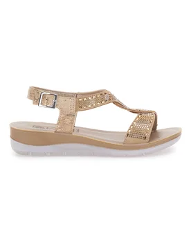 Sandali dorati con strass comfort 43BV 39 - Inblu - FashionsVida