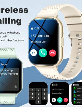 Reloj Inteligente Multifuncional, Reloj Digital de Moda, Soporta Control de Llamadas y Música, Reloj Deportivo Adecuado para Hombres y Mujeres