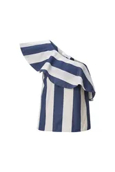One Shoulder Striped Blouse female