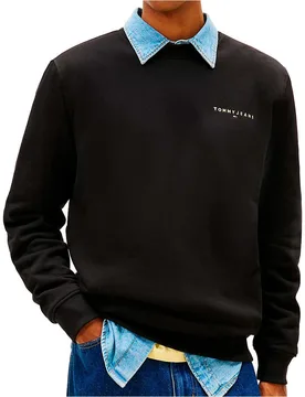 Tjm reg linear crew ext sudadera hombre Negro (XL) - Tommy hilfiger - FashionsVida