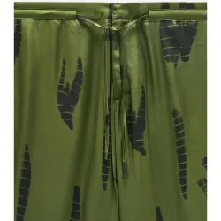 Pantalones anchos de mujer con cierre de cordón y estampados
