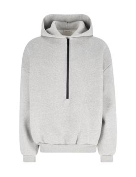 Men's Relaxed Cotton-Blend Sweater with Ribbed Cuffs & Pocketing