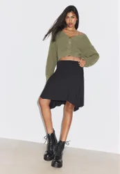 Strickjacke mit V-Ausschnitt Khaki S