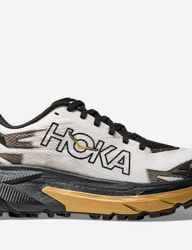 Women's Mafate 5 Trail Shoes in Black/Gold, Size 7.5 - HOKA - FashionsVida