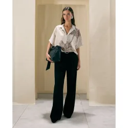 Blusa de manga corta estampada de mujer