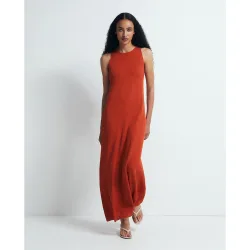Sfera - Vestido cuello halter liso