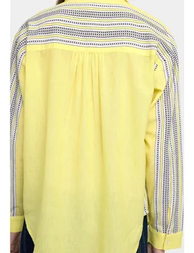 Camisa de mujer 100% algodón de manga larga con cenefas - Parfois - FashionsVida