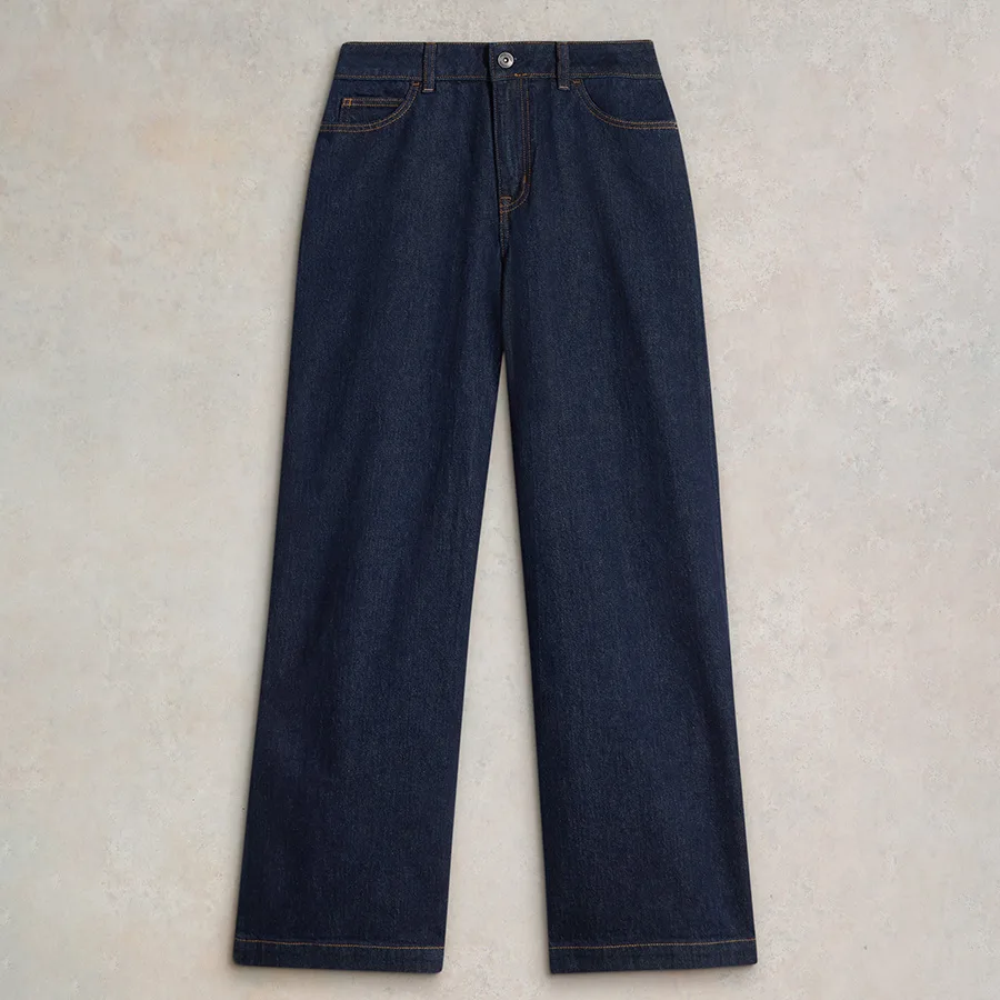 Ayla Organic Wide Leg Jeans - Dark Denim - White stuff - FashionsVida