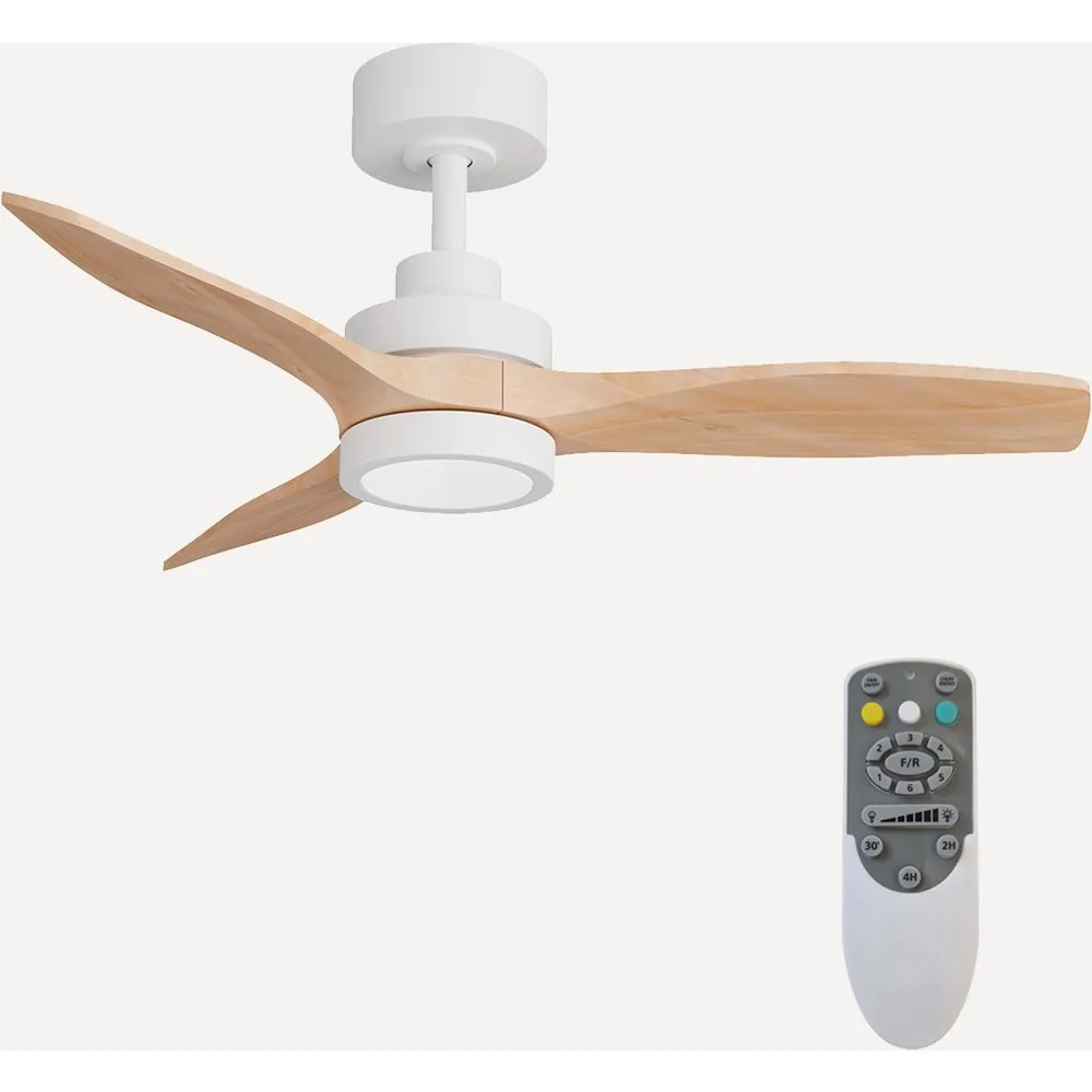 Ventilador de techo con luz LED Y motor DC roble Son Bou - El Corte Inglés - FashionsVida