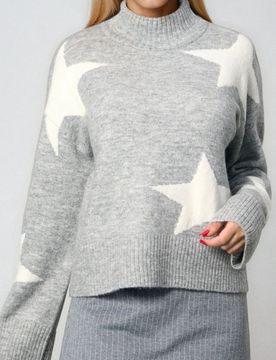 Maglione fantasia - grigio chiaro