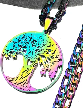 Tree Of Life Heart Chain For Women Men Stainless Steel Rainbow Color Lucky Amulet Faith Male Party Love Necklace Jewelry Gifts - Aliexpress - FashionsVida
