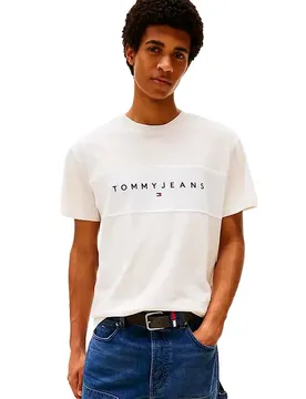 T-shirt à Manches Courtes Linear Logo Regular Fit Oat Marl Heather / Ecru M