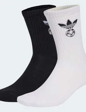 CALZE FOOTBALL RICAMATE 2 PAIA 37-39 White / Black - Adidas - FashionsVida