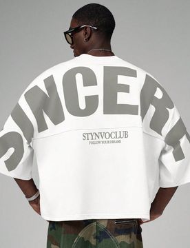 Camiseta casual de hombre con estampado de letras, verano