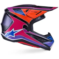 Casco Moto Cross Enduro SM7 Fuse Ece06 blu viola taglia M