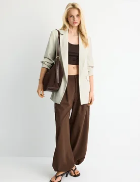 Rustikaler Basic-Blazer Eisfarben XS - Stradivarius - FashionsVida