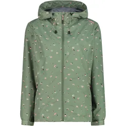 Woman jacket fix hood chaqueta impermeable mujer Verde (40)