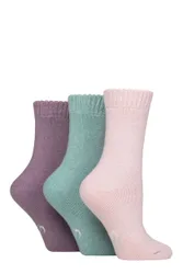Women's 3 Pair Wool Blend Thermal Socks Mint / Blush / Lilac 4-8 - Assorted - Size: Small