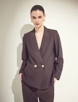 Blazer lisa cruzada de mujer tumbleada - Woman El Corte Inglés - FashionsVida