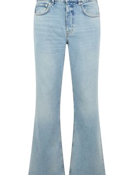 Men's Cotton Flared Jeans with Bell-Bottom Hem